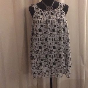 New Directions Black and White Sleeveless 1X